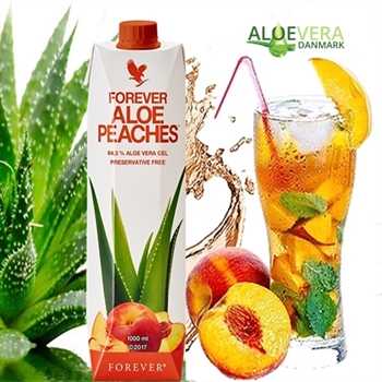 FOREVER ALOE PEACHES Aloe Vera drik med C-vitamin. og smag af solmodne ferskner